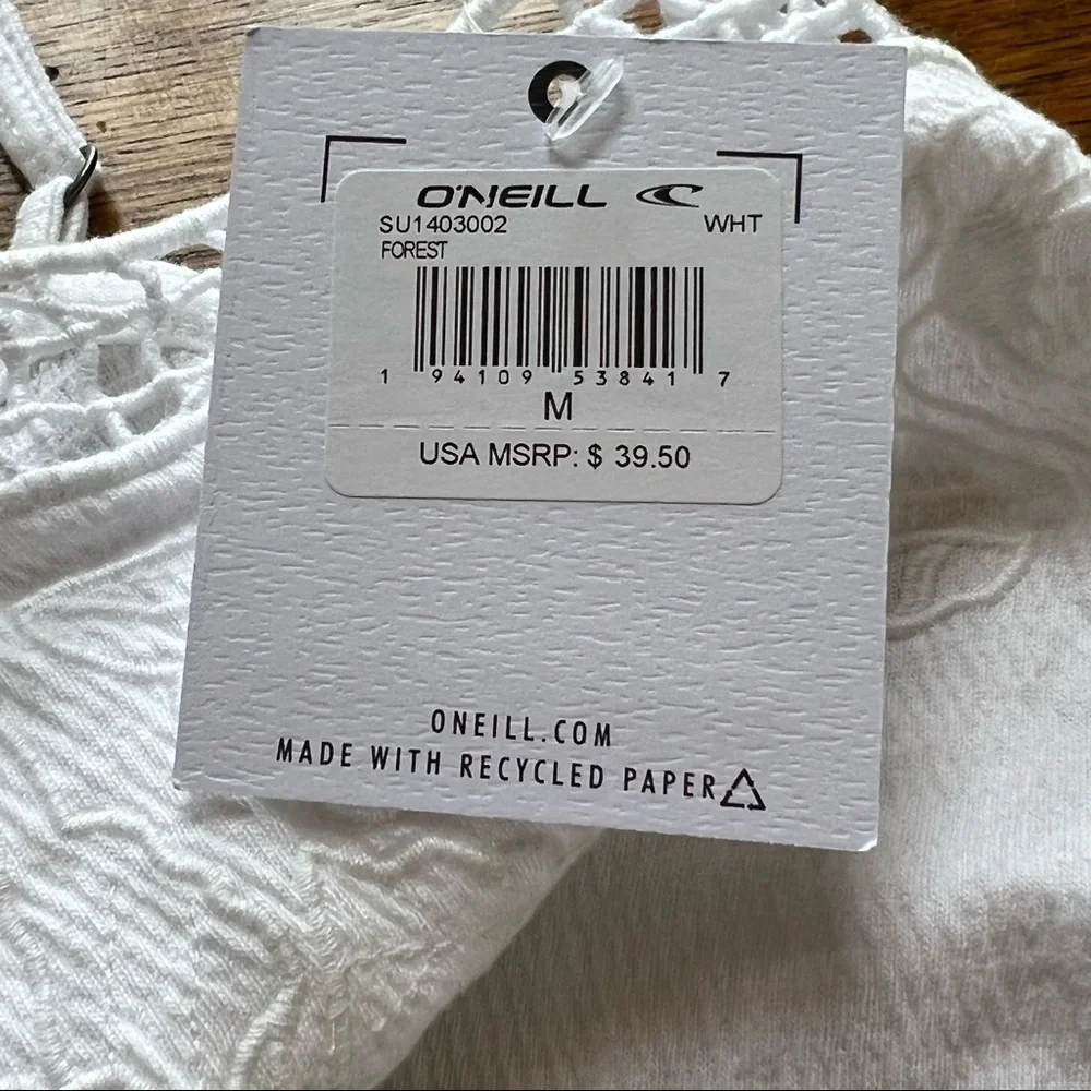 ⭐️ NWT O’Neill White Lace Tank Top Adjustable Straps Size MEDIUM - Picture 16 of 16